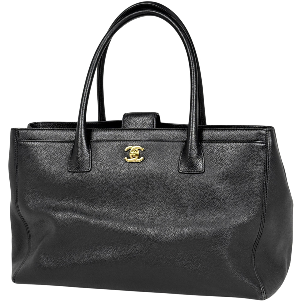 Chanel Executive Line Tote Bag with Coco Mark, Leather, Black, Women's